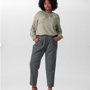 Universal Standard Patricia Long Sleeve Gathered Neck Blouse - Sage US M (18-20)